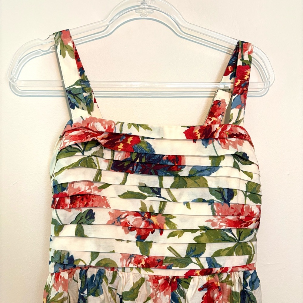 Abercrombie & Fitch White Floral Maxi Dress with Red & Green Print - Picture 5 of 10